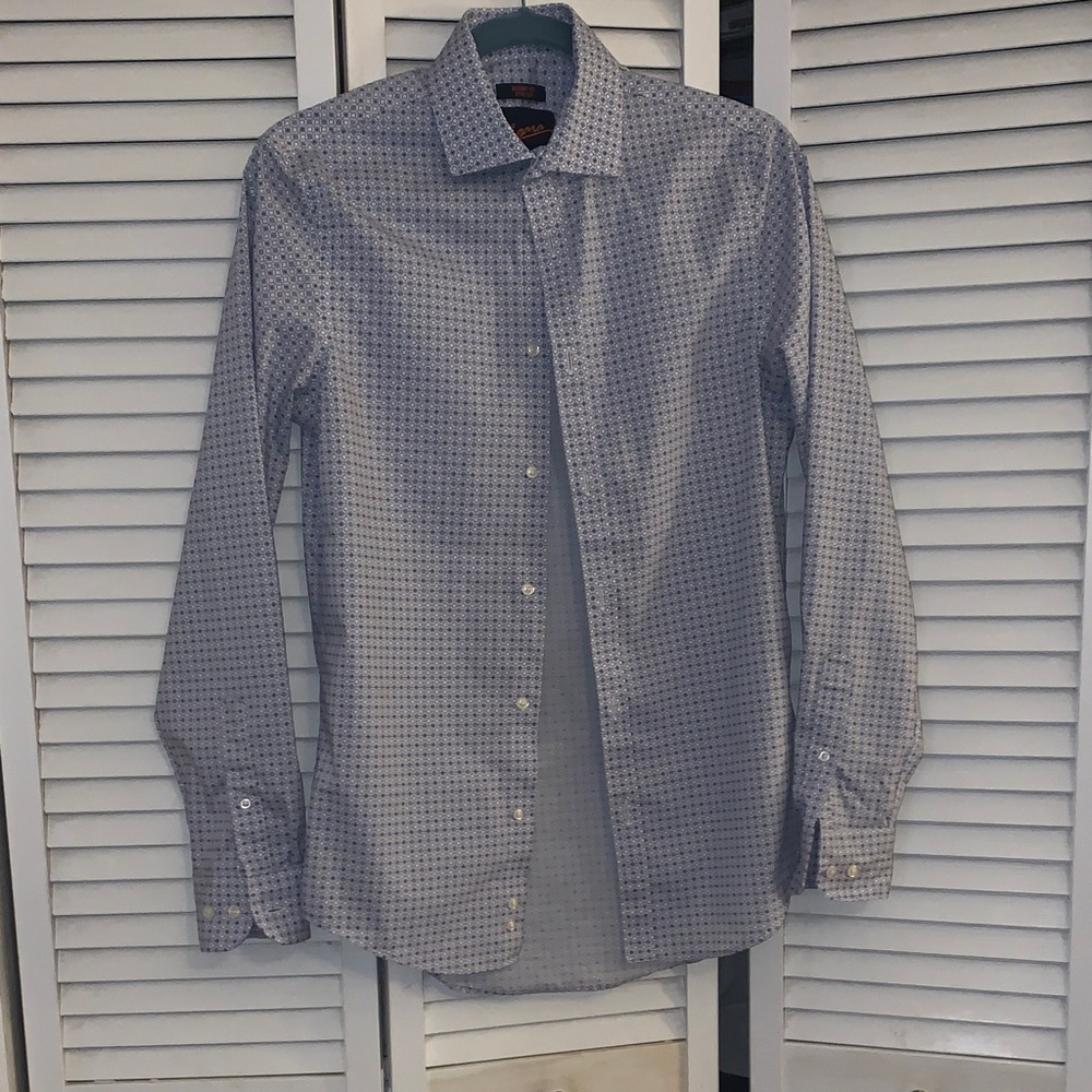 Egara Blue Patterned Dress Shirt
